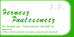 hermesz paulcsenetz business card